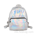 Mirror Shine Metallic Mini Backpack dengan Logo Custom
